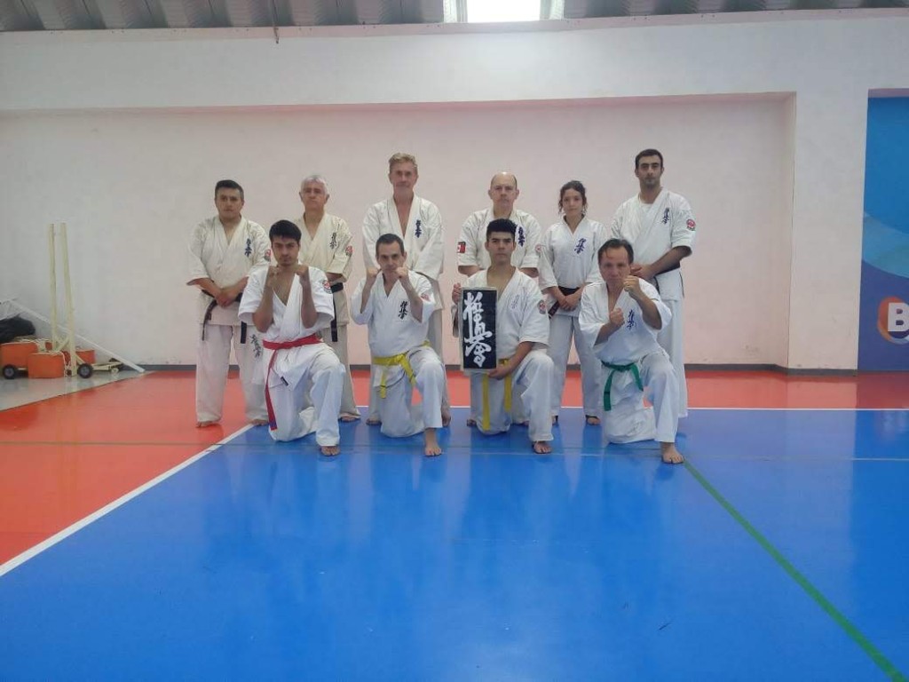 Smaller group with the Kyokushin kanji